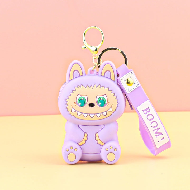 Children's silicone labubu coin purse key chain pendant gift