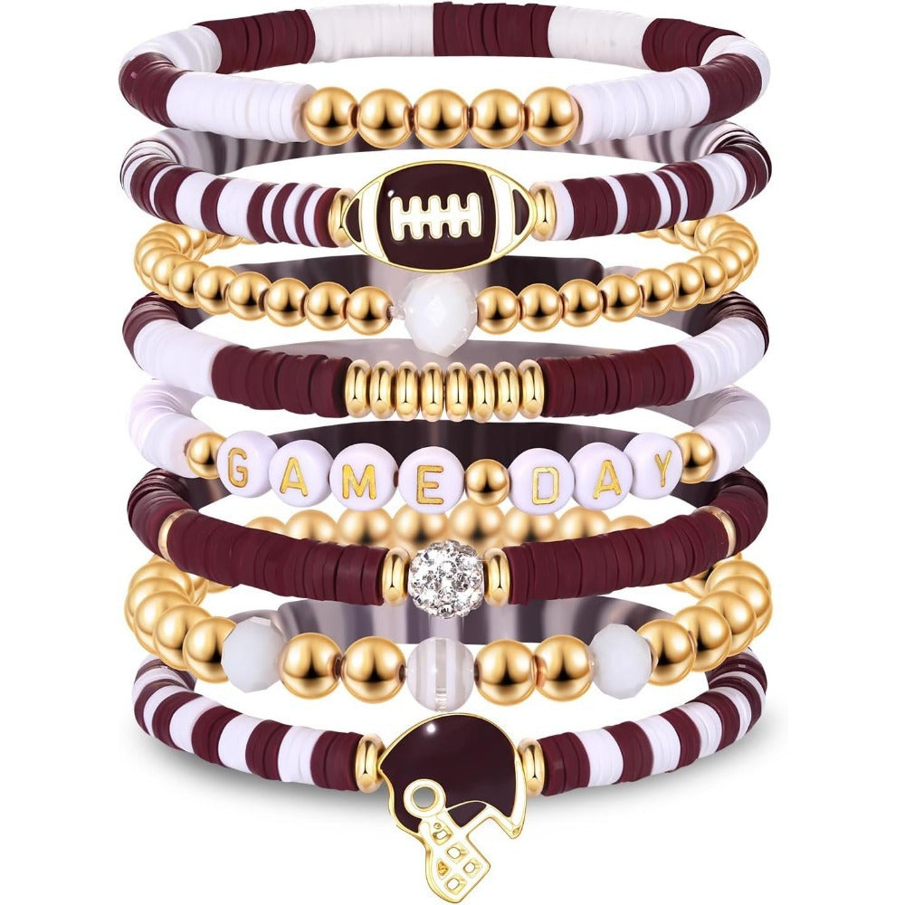 Football Game Day multi-layer beaded bracelets