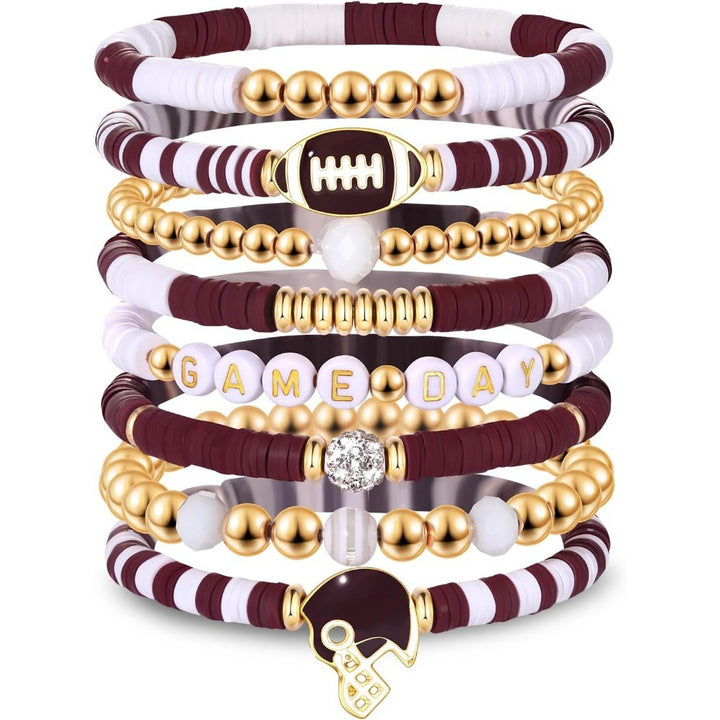 Football Game Day multi-layer beaded bracelets
