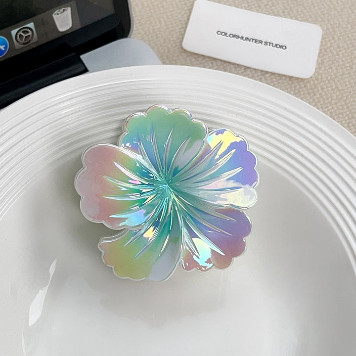 Colorful gradient flower hair shark clip for women