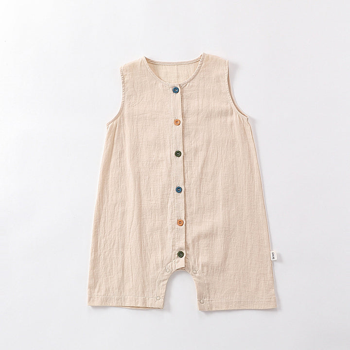 Baby summer sleeveless breathable cotton jumpsuit
