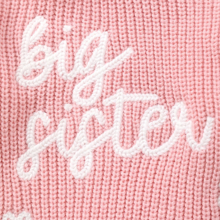 Big Sister Letter Embroidery Knit Sweater
