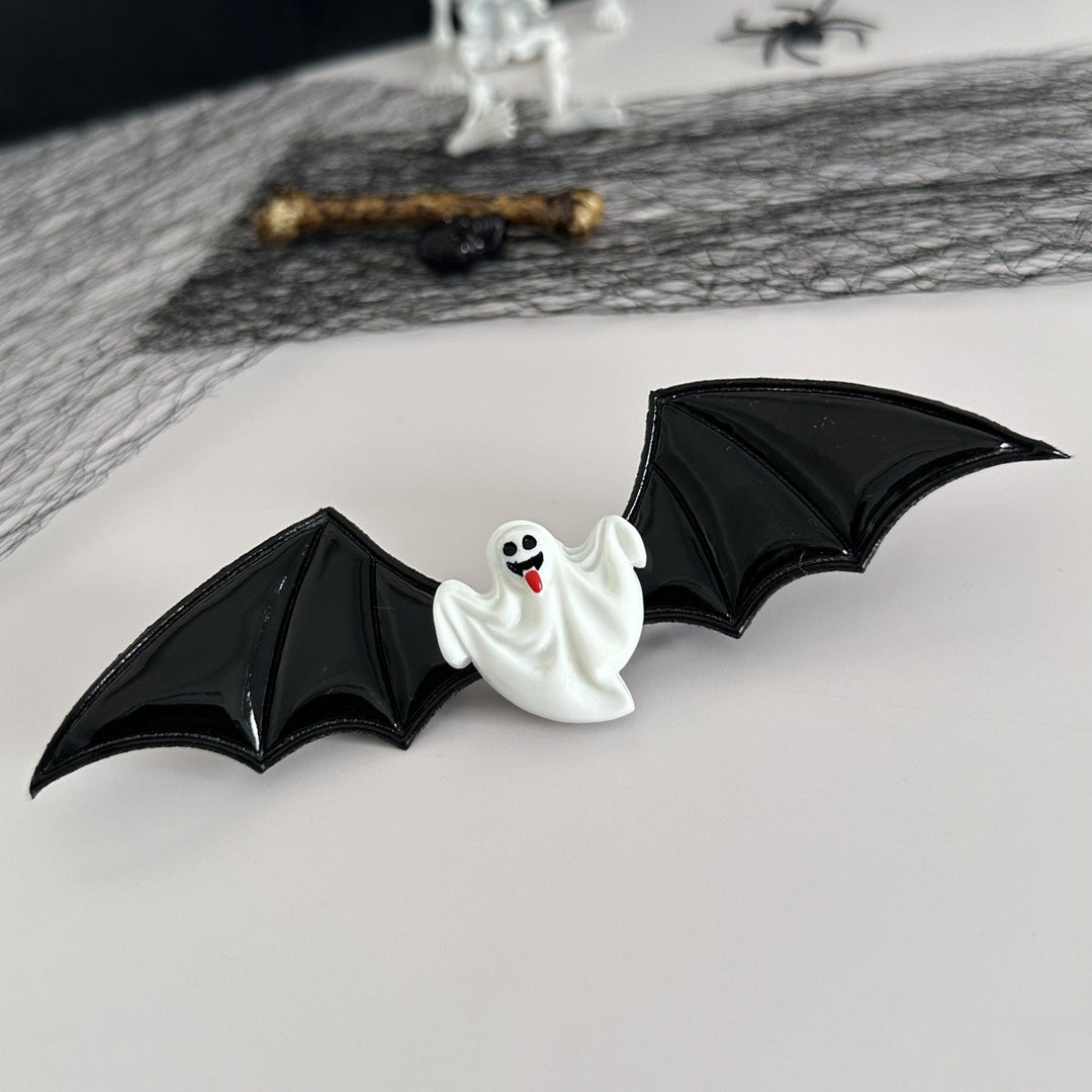 Halloween dark magic devil bat wings hair clip