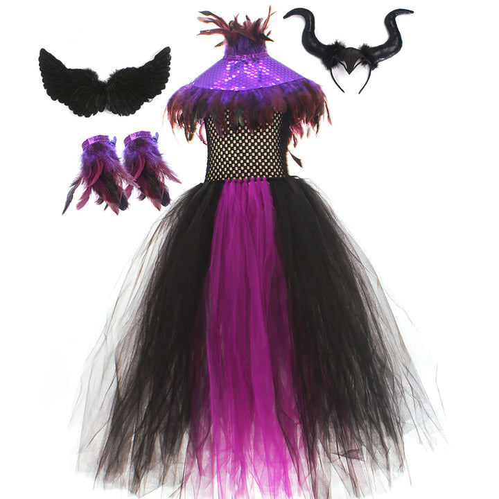 Halloween Cosplay Costume dress Maleficent Witch Dress