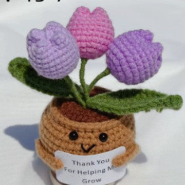 Handmade crochet tulip flower ornaments