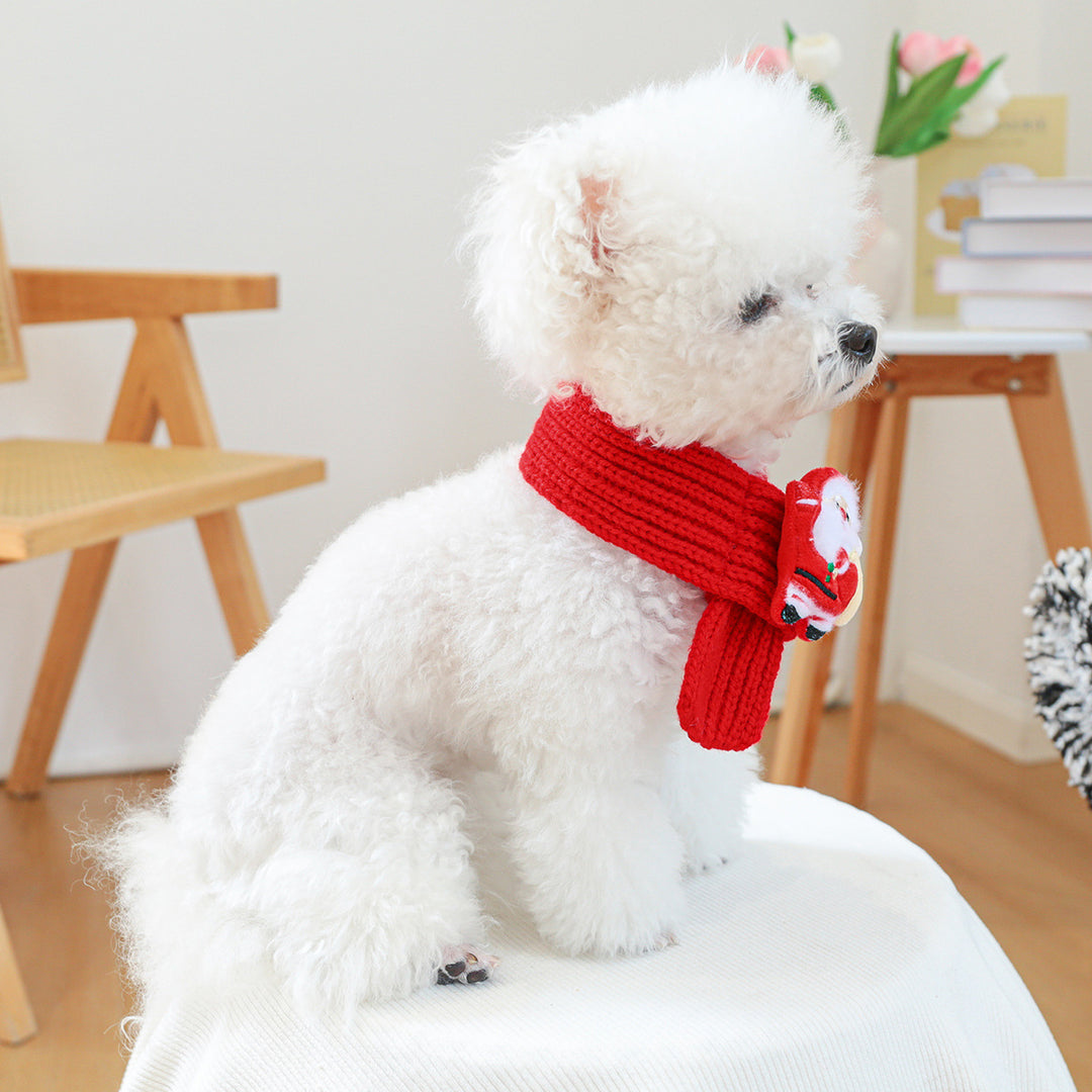 Pet soft warm Christmas scarf Puppy&cat scarf