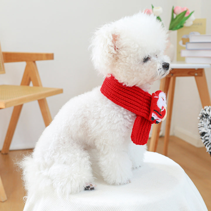 Pet soft warm Christmas scarf Puppy&cat scarf