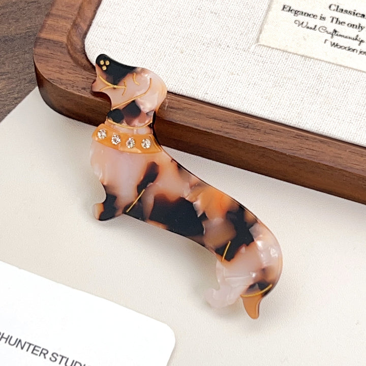 Cute cartoon dachshund hair claw clip Childish hair clip