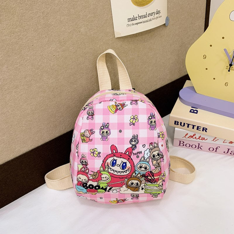 Cute children's kindergarten schoolbags with labubu printed