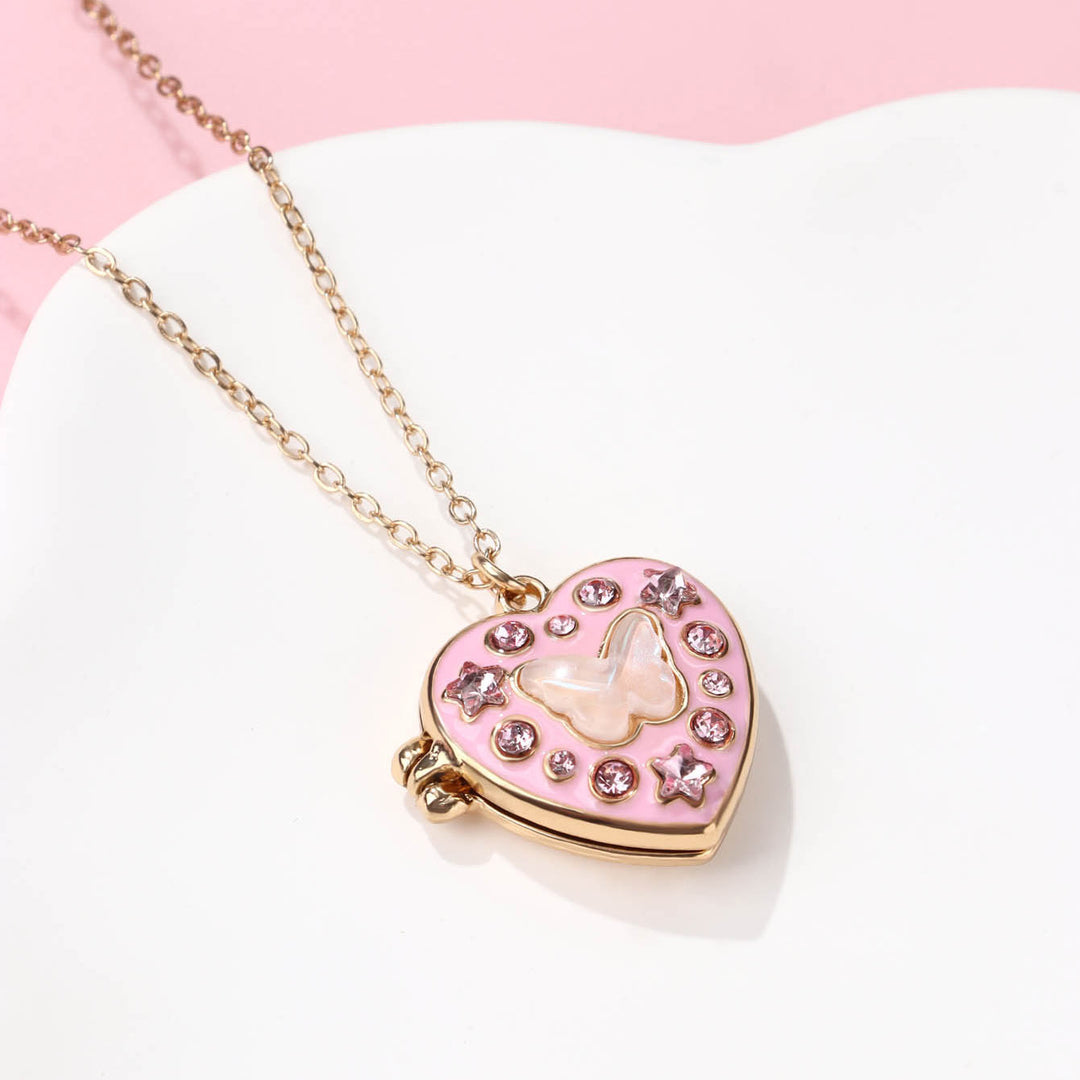Heart diamond photo necklace Valentine's Pendant Necklace