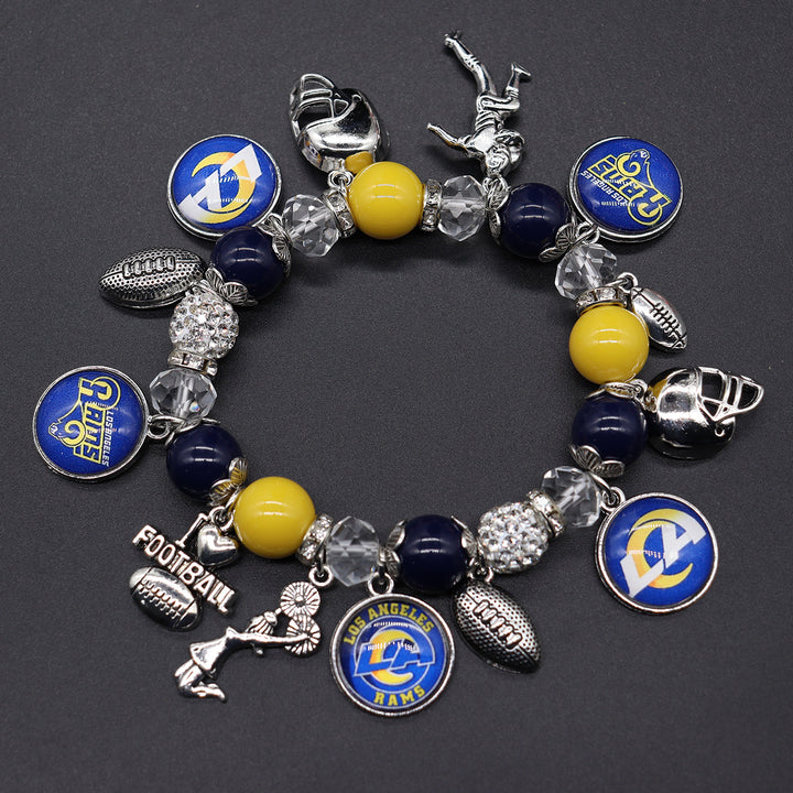Football Game Day Alloy pendant beaded bracelets