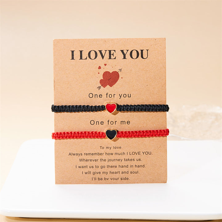 Heart-shaped braided bracelet Valentine's Day gift