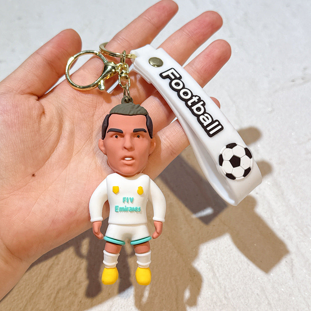 Football star character keychain Messi Ronaldo fan gift