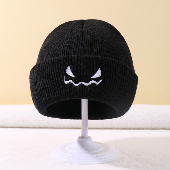 Halloween embroidered devil pumpkin knitted hat for baby