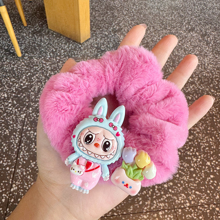 Funny Labubu plush hair rope labubu hair rubber band