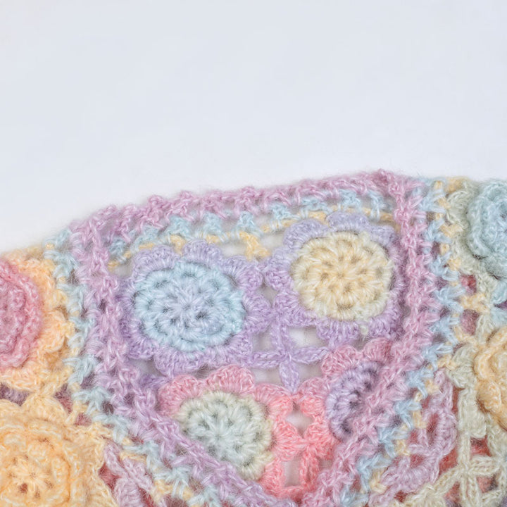 Hand-crocheted hollow sweet flowers knitted cardigan for women