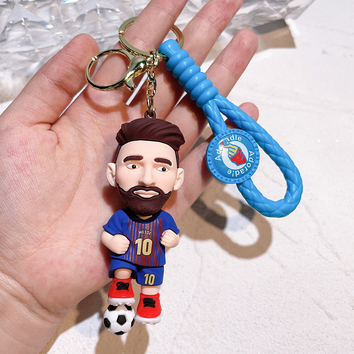 Football star character keychain Messi Ronaldo fan gift