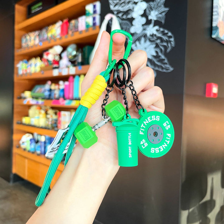 Fitness Series Silicone Dumbbell Keychain Creative Gift