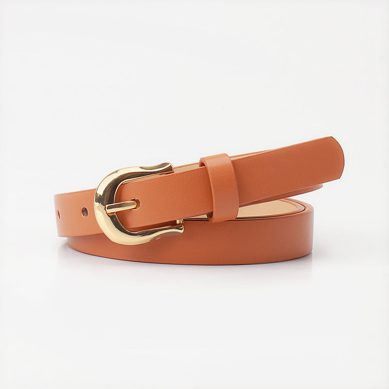 Women's candy color pin buckle belt
