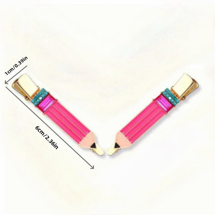 Back to school pencil diamond duckbill clip Teacher's Day gift