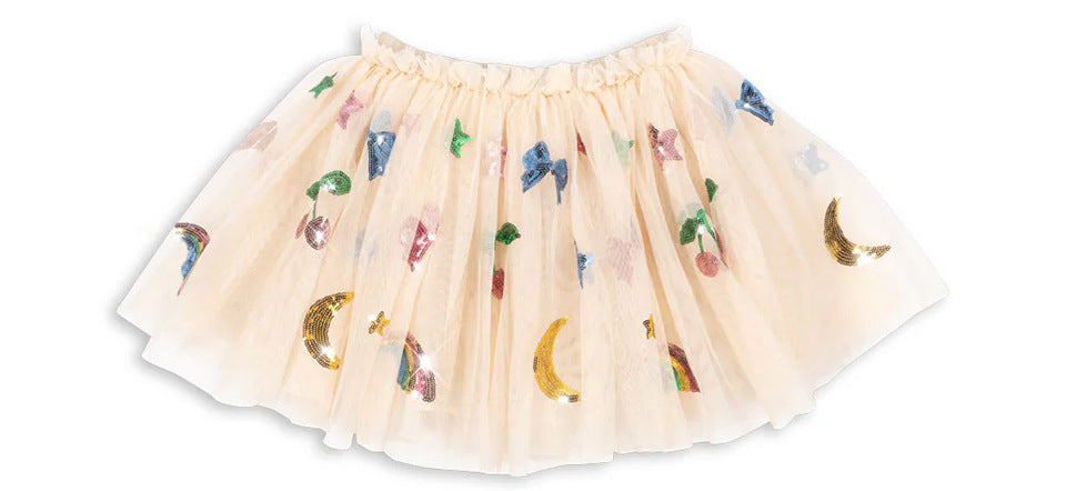 Rainbow sequin fairy tale dream tutu puff dress for girls-preorder