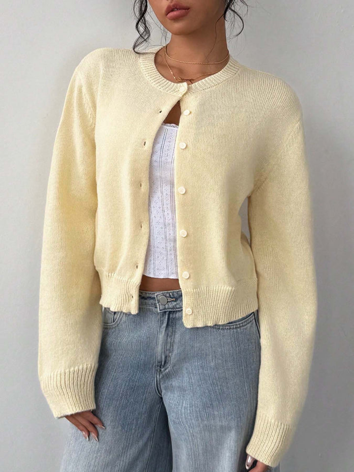 "Women's yellow knitted Sweater Cardigan Coat  "