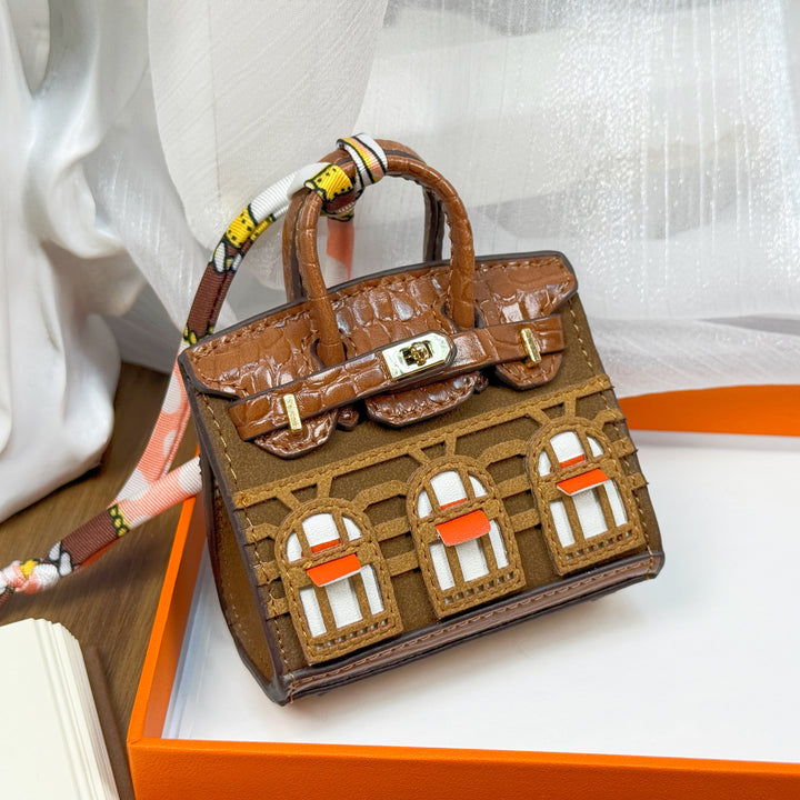 Mini House Bag Charm designer Bag Pendant-Retro series