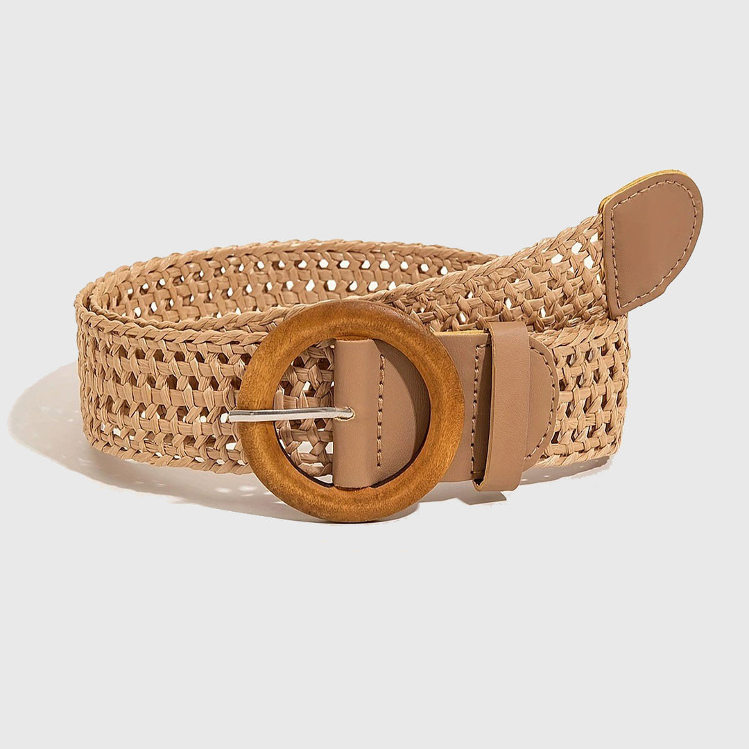 Boho hollow woven straw belt for women