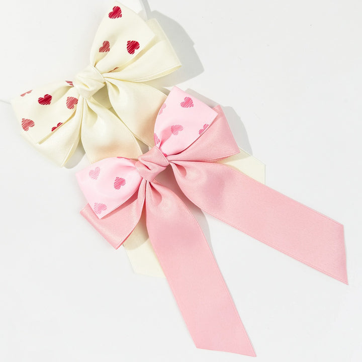 Valentine's Heart ribbon bow hair clip sweet girl hair clip