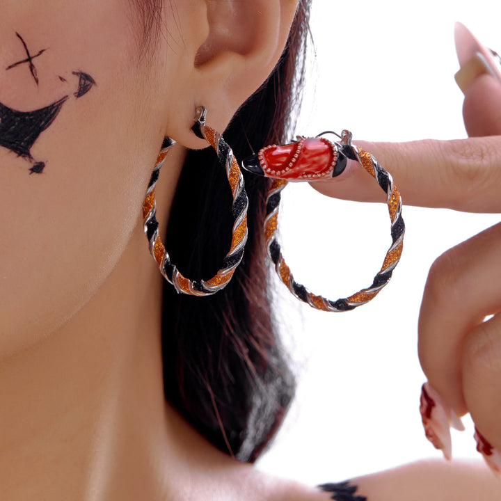 Halloween pumpkin ghost pendant tassel earrings