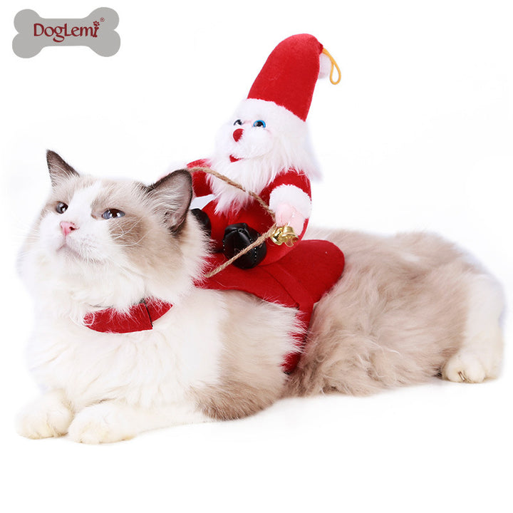 Puppy&cat Santa Claus costume Christmas funny pet clothes