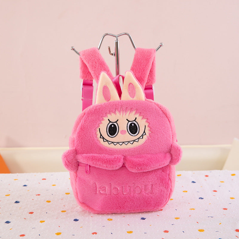 Cartoon labubu furry backpack children's plush backpack