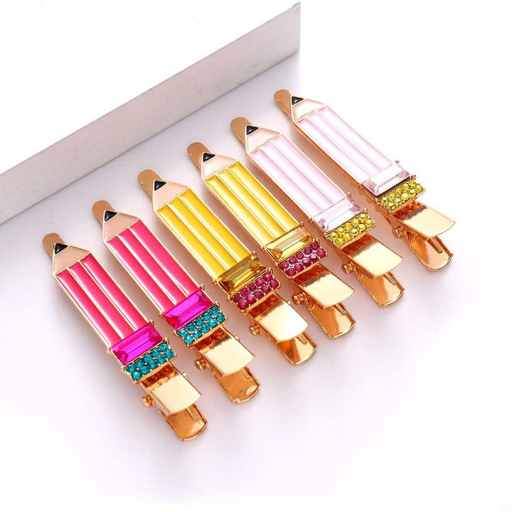Back to school pencil diamond duckbill clip Teacher's Day gift