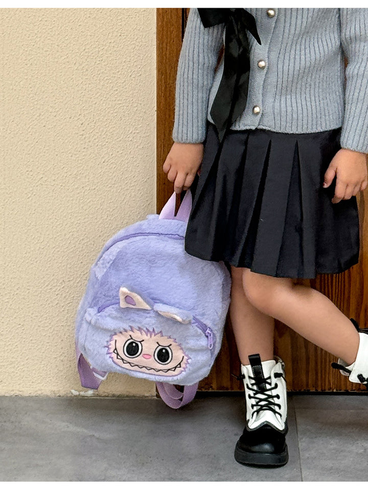 Cartoon labubu furry backpack children's plush backpack