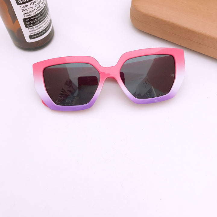 Gradient color square frame cool kids sunglasses