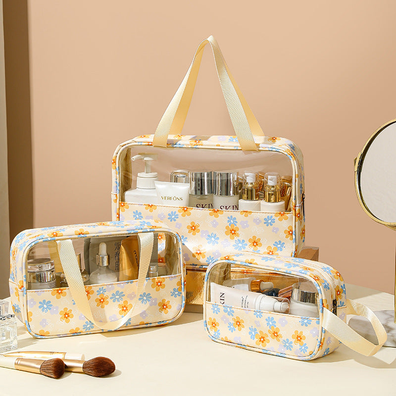 PVC large capacity cosmetic bag portable travel bag-3pcs set