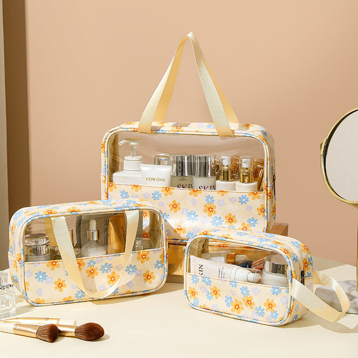 PVC large capacity cosmetic bag portable travel bag-3pcs set