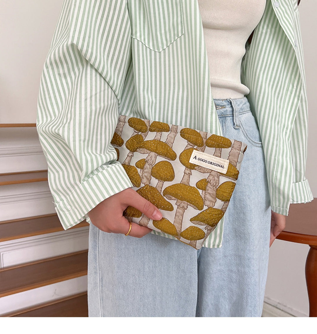 Mushroom pattern Cosmetic Bag travel toiletry bag