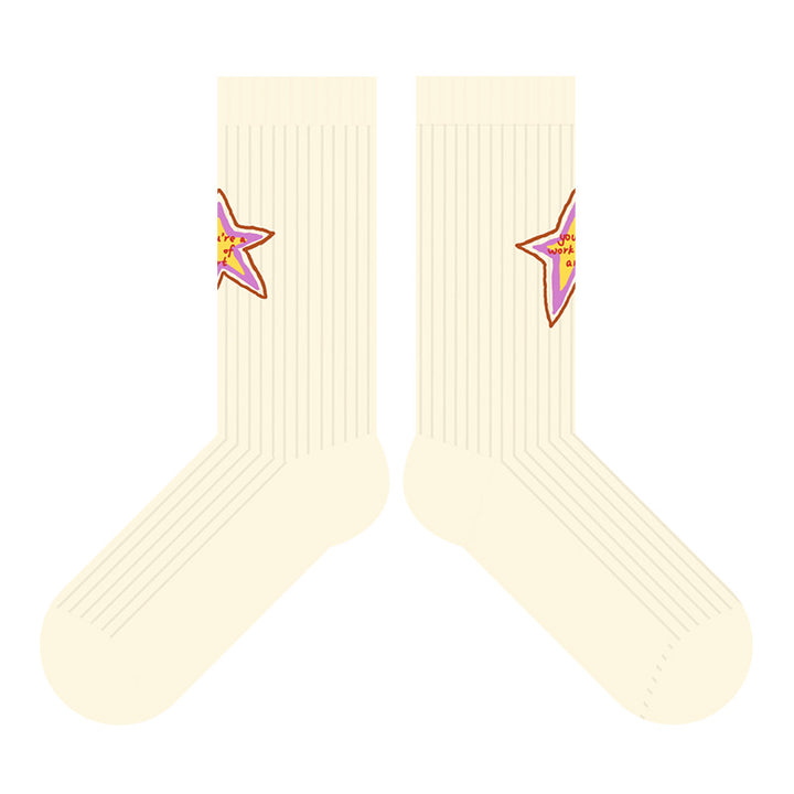 Sweet heart pattern mid-calf socks Valentine's socks