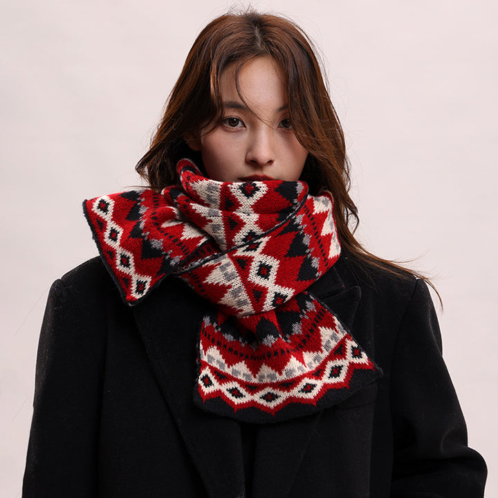 Classic retro jacquard warm windproof  scarf