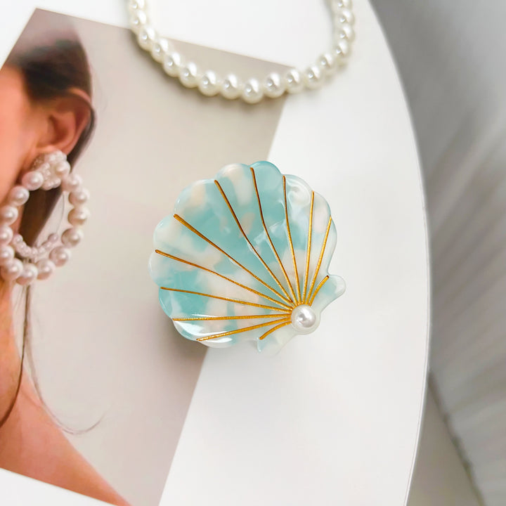 Summer Seaside Pearl Shell Acetate Hair claw clips