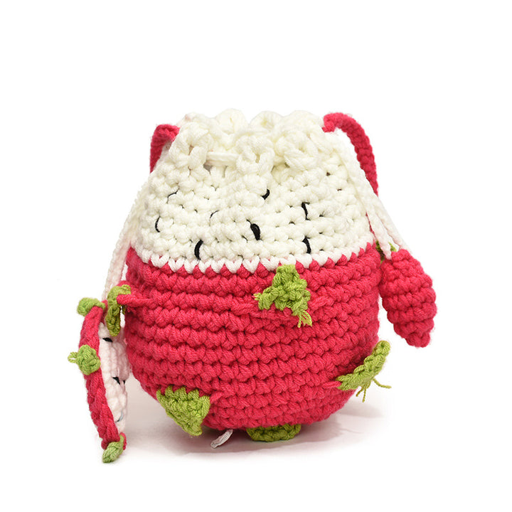 Handmade crochet Pitaya crossbody bag cute mini fruit handbag