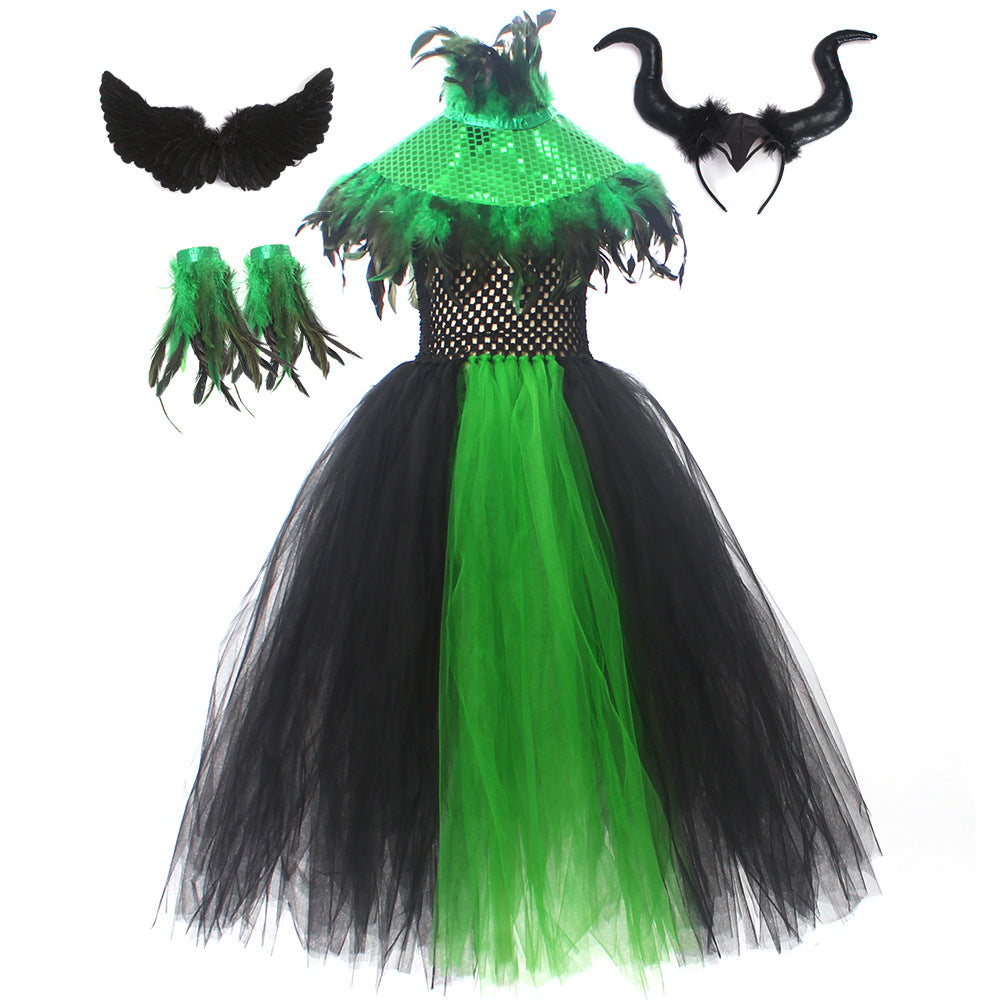 Halloween Cosplay Costume dress Maleficent Witch Dress