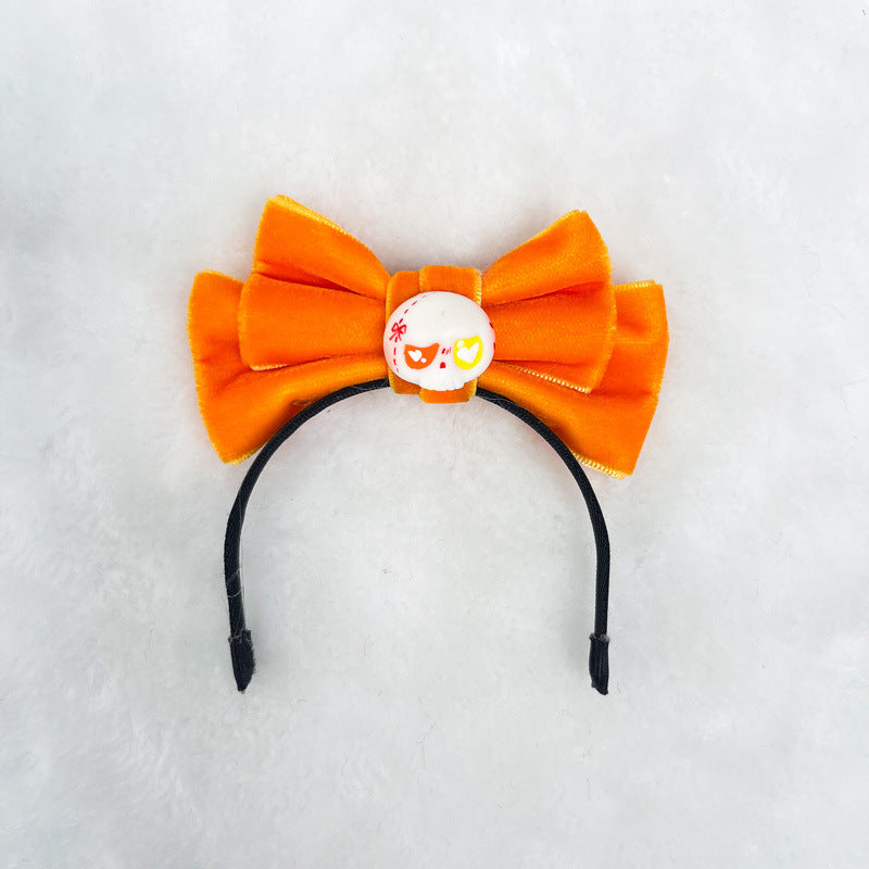 Handmade Velvet Bow Headband with tycoco head for labubu