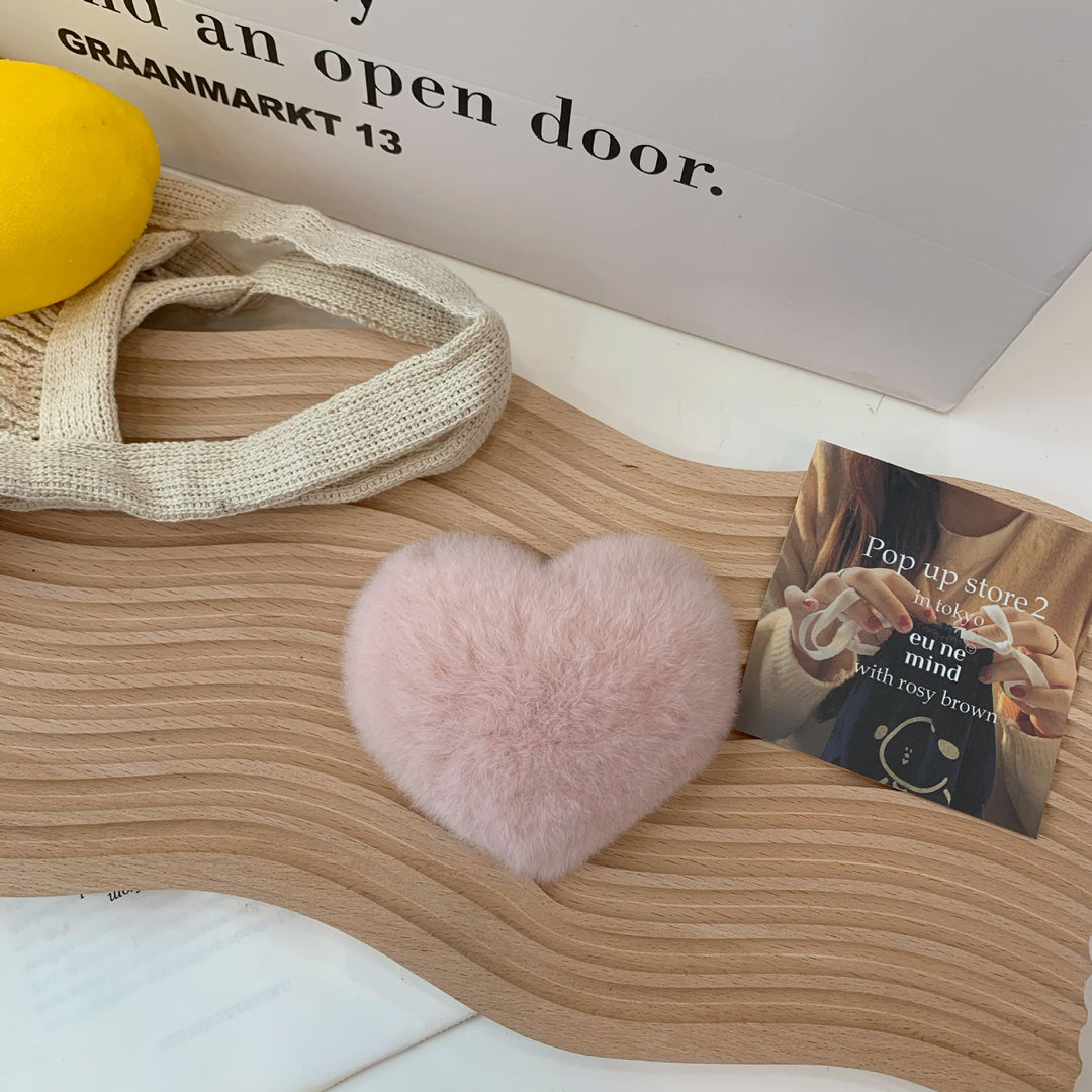 Sweet heart Furry hair clip for girls women