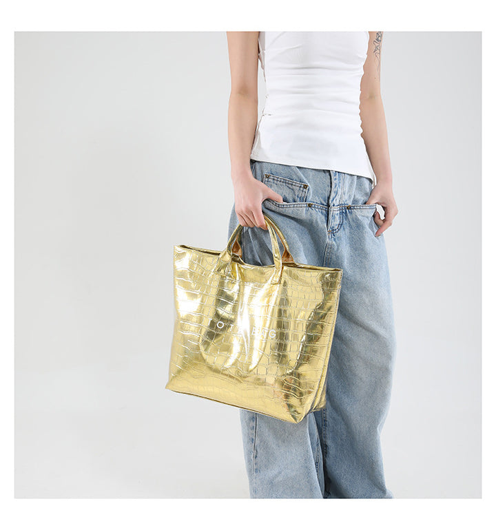 Large capacity simple trendy tote bag for women