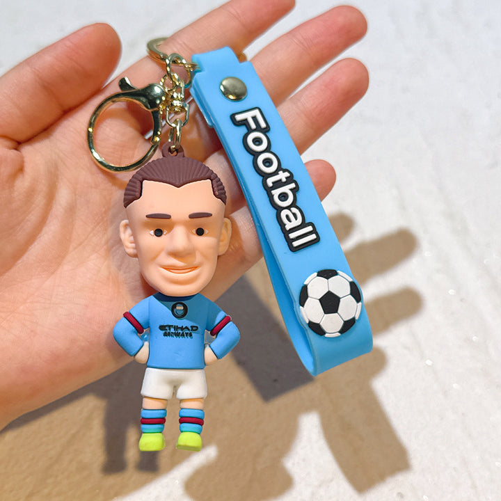 Football star character keychain Messi Ronaldo fan gift