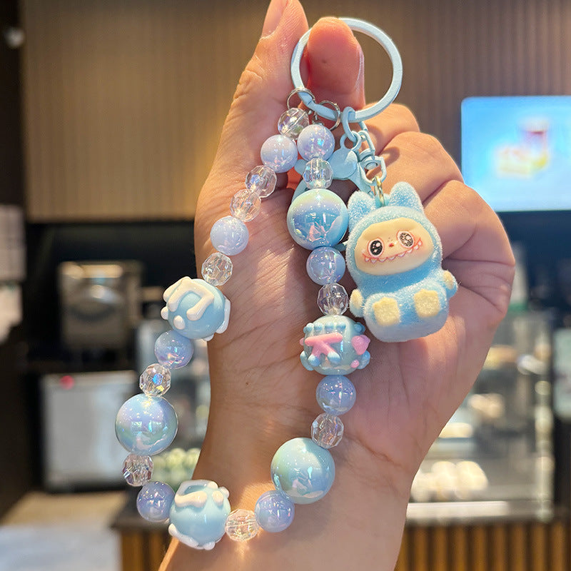 Crystal Quicksand Labubu Keychain Bag Pendant