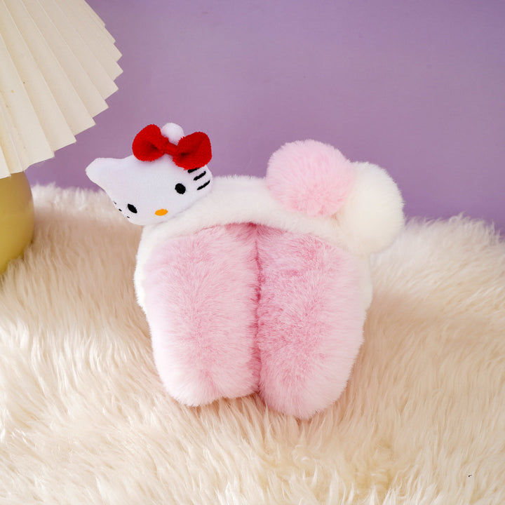 Cute sanrio themed plush earwarmers cartoon earmuffs for kids