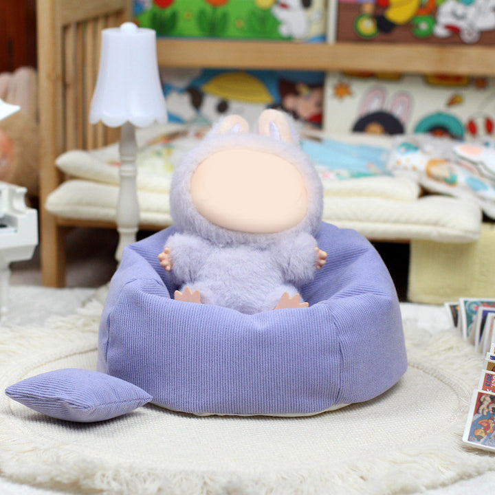 Mini lazy sofa for sitting labubu